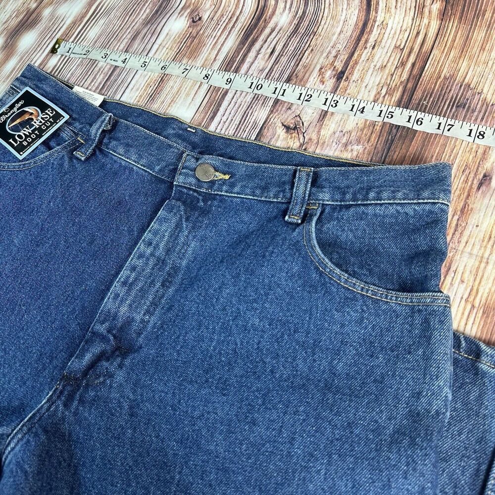 Vintage Wrangler COWBOY CUT Size 15 High Rise Jeans Denim Pants USA Made 35x32 - Picture 4 of 11